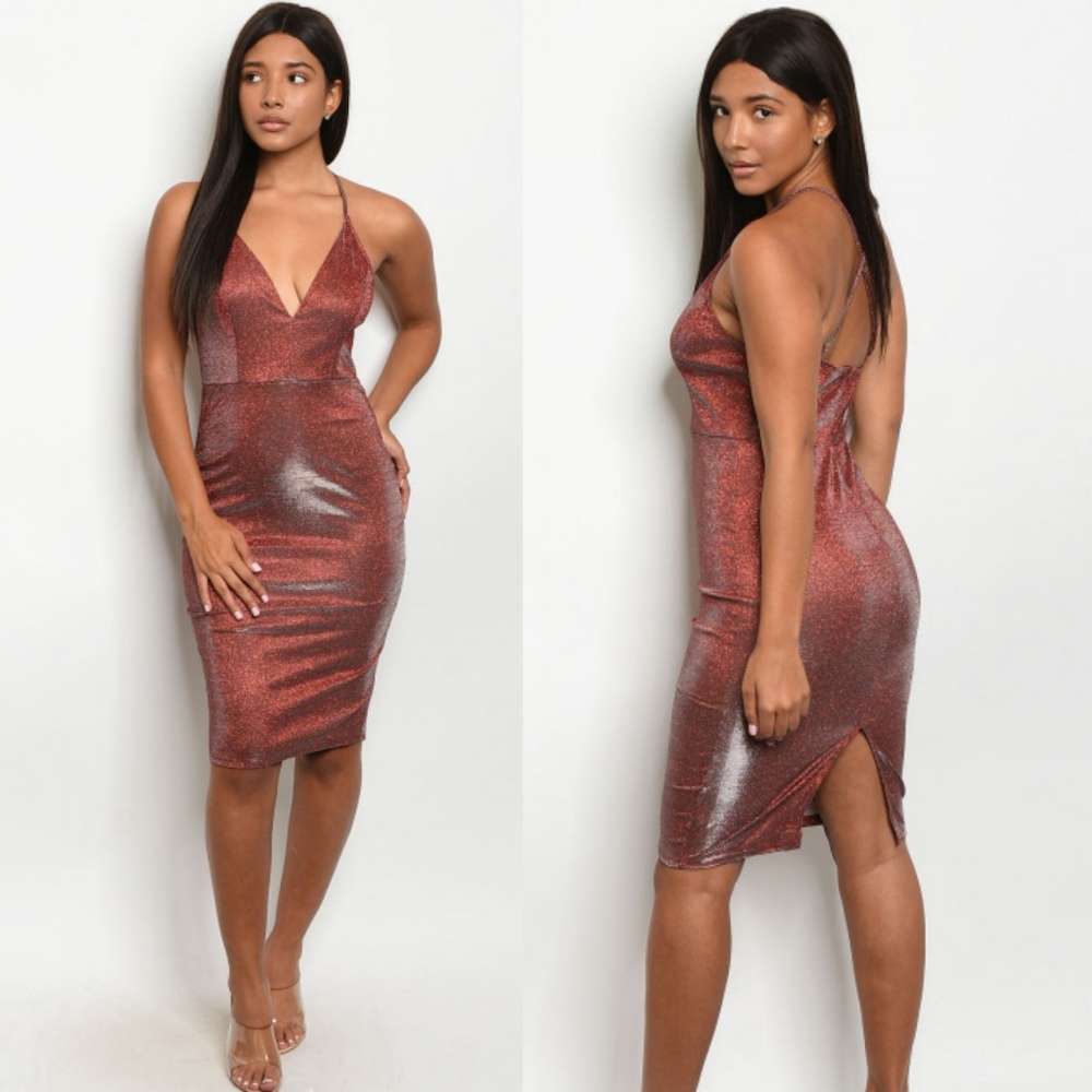 New arrival. Metallic copper shimmer midi